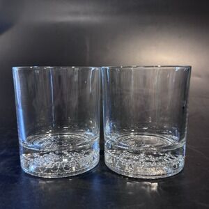 Crown Royal Weighted Bottom Glasses Clear Glass w Logo Base Barware